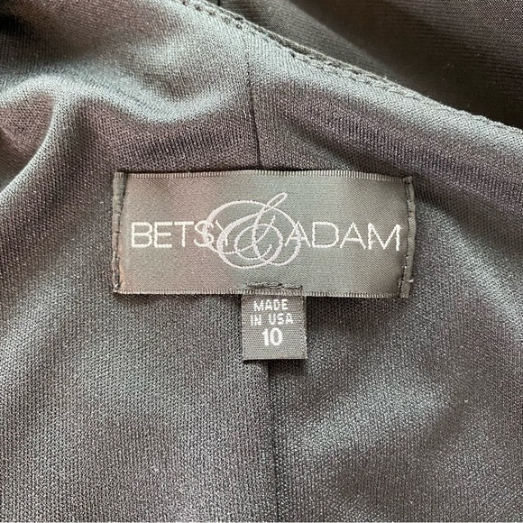 Betsy & Adam One Shoulder Ruffle Front Evening Gown - Picture 13 of 14